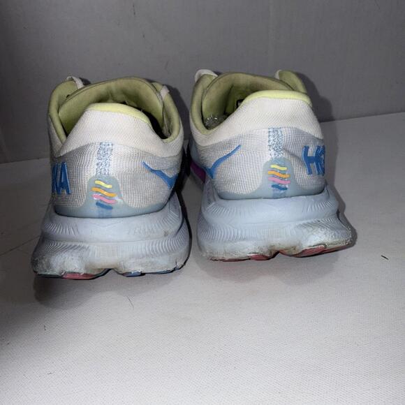 HOKA One Kawana Mesh Athletic Running Sneakers White Pink Green Women’s Size 9B - Picture 10 of 15